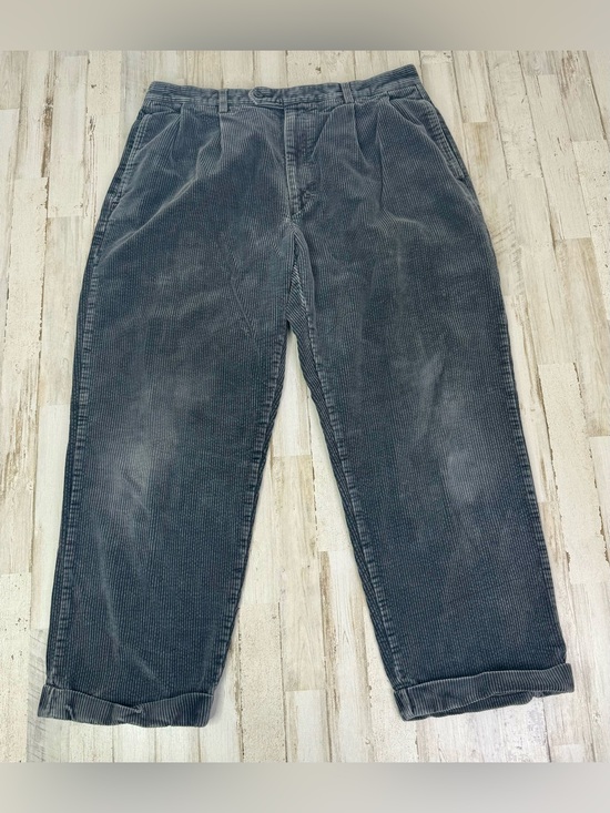 Other - Natural Issue Mens 36x28 Wide Leg Corduroy Cuffed Pants Gray Pleated